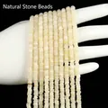 Vista macro de cuentas de disco de concha blanca natural de 3 mm para joyería DIY - 3mm (Longitud 37-38cm) / Blanco Roto