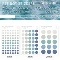PET dot stickers in blue-green gradient for journaling, 8mm 13mm 20mm sizes - 120 Pieces/Pack / Wisteria