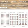 Mocha palette PET dot stickers, 120 pieces, sizes 8mm 13mm 20mm for scrapbooking. - 120 Pieces/Pack / Mocha