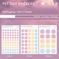 PET candy color round dot stickers for scrapbooking in 8mm, 13mm, and 20mm sizes - 120 Pieces/Pack / Candy