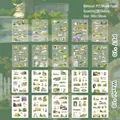 Vintage landscape stickers set, 20 sheets of PET and Washi paper for DIY journaling - Poem of Spring