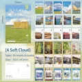 Premium set of 30 scenic landscape postcards for wall decor and messages 93x143mm - A Piece of Soft Cloud / 30 Sheets