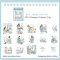 15pcs healing life PET stickers for scrapbooking decoration featuring reading characters - Companion with Books / 15 Pieces/Pack