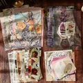 Kit de 140 materiales de scrapbooking vintage con pegatinas y papel para manualidades DIY - 140 Piezas/Paquete / Notas de Flores de la Mañana