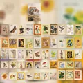 Vintage pastoral stamp stickers for DIY journal decorating, 100 pieces in 50 designs - Pack of 100 / Sunlit Memory