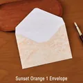 Vintage-Umschlag mit Marmortextur in Sunset Orange für elegante Einladungen - Einzelner Umschlag / 1 Stück / Sonnenuntergang Orange