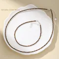 Faceted yellow tiger eye stone necklace and anklet set displayed on white ceramic plate - Necklace And Anklet Set / Yellow Tiger Eye