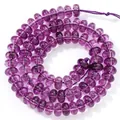 High quality macro view of 5x8mm purple abacus crystal beads for DIY jewelry making - 5x8mm Approx 77-82 Pieces / Deep purple