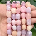 Gros plan de perles de pierre de calcédoine naturelle 8x12mm pour accessoires de bijoux - 8x12mm Environ 30 Pièces / Jade Morganite Optimisé