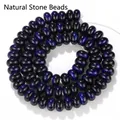 Macro view of 5x8mm blue tiger eye glass abacus beads for DIY jewelry making crafts - 5x8mm Abacus Beads (Approx 75-80 Pieces) / Lapis Lazuli
