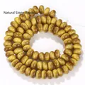 Detail view of 5x8mm tiger eye style glass abacus beads for DIY jewelry making - 5x8mm Abacus Beads (Approx 75-80 Pieces) / Gold