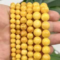 Gele ronde natuursteen kralen voor doe-het-zelf sieraden maken in maten van 6mm tot 10mm - Geel