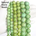 Perle tonde in pietra naturale verde chiaro per la creazione di gioielli fai da te - Verde Primavera