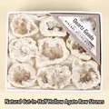 Vue détaillée de géodes de quartz creuses naturelles dans une boîte cadeau - 8 Pièces/Pack / Ensemble de Pierres d'Agate Naturelle
