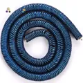 Détail des perles d'espacement en hématite bleue de 6mm pour la création de bijoux - Intercalaire Vague Mat / 6x6x1mm / Bleu