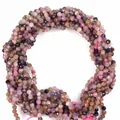 Detailed view of faceted natural colorful tourmaline stone beads for DIY jewelry - 2-2.5mm Faceted Tourmaline
