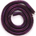Macro view of 6mm purple metallic wave-shaped spacer beads for DIY jewelry - Glossy Wave Spacer / 6x6x1mm / Purple