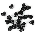 Polished 13mm black natural stone heart-shaped loose beads for handmade jewelry making. - Obsidian (s4086) / 5 Pieces 13mm
