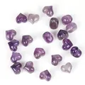 Macro detail of 13mm purple amethyst heart-shaped natural stone beads for DIY jewelry making - Amethyst (s4086) / 5 Pieces 13mm