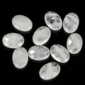 Facet 18x25mm διάφανο κρύσταλλο οβάλ πέτρες για χειροποίητα σκουλαρίκια και μενταγιόν DIY - 2 Τεμάχια / Λευκός κρύσταλλος
