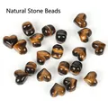 13mm heart-shaped natural tiger eye stone beads for DIY jewelry making - Yellow Tiger Eye (s4086) / 5 Pieces 13mm