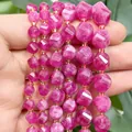Facettierte rosenrote natürliche Achatperlen 6mm 8mm 10mm für DIY-Schmuckzubehör - Facettierte Gedrehte Perlen / 18cm 6mm / Fuchsia