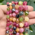Hochwertige facettierte Naturachatperlen in bunter gedrehter Rautenform für DIY-Schmuck - Facettierte Gedrehte Perlen / 18cm 6mm / bunt