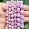 Natürliche facettierte lavendelfarbene Achatperlen in Rautenform für DIY-Schmuckherstellung - Facettierte Gedrehte Perlen / 18cm 6mm / 紫锂辉玉