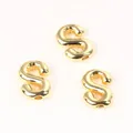 Detailed view of three 20mm shiny gold copper letter S beads for DIY jewelry making - Letter S / 2 Pcs/Set