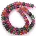 Dettaglio di perle in pietra naturale multicolore a forma di abaco per gioielli fai da te - perline di abaco / 5x8mm / Colorato