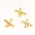 Close-up of golden balloon-style X letter copper beads for DIY jewelry - Letter X / 2 Pcs/Set