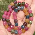 Perle di tormalina naturale multicolore sfaccettate per la creazione di gioielli fai-da-te - Stile Quadrato Sfaccettato 2 / 8mm / Colorato