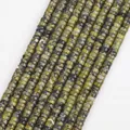 6x3mm natural mottled green and black stone disc spacer beads for DIY jewelry making - Approx 115 Pieces (6x3mm) / Straw Yellow Turquoise Spacer