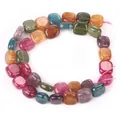 Perle quadrate in tormalina naturale multicolore per la creazione di gioielli - Quadrato Piatto / 6x11mm / Colorato