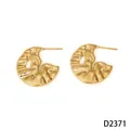Creative gold-plated stainless steel stud earrings with irregular liquid metal design - Gold Style (D2371)
