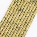 6x3mm natural stone round disc spacer beads for DIY jewelry with green and yellow textures - Approx 115 Pieces (6x3mm) / Charoite Spacer