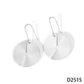 Minimalist stainless steel spiral textured round drop earrings in polished silver finish D2515 - Spiral Round Style (D2515) / Silver