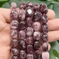 Perles en pierre naturelle de calcédoine violette irrégulières 8x12mm pour bijoux DIY - 8x12mm Environ 30 Pièces / Calcédoine Lépidolite Irrégulière