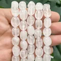 Perles de pierre irrégulières en calcédoine blanche naturelle 8x12mm pour bijoux DIY - 8x12mm Environ 30 Pièces / Quartz Clair Irrégulier