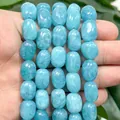 Perles de pierre naturelles irrégulières bleu aqua 8x12mm pour bijoux DIY et artisanat - 8x12mm Environ 30 Pièces / Calcédoine Bleue Optimisée