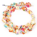 Close-up of colorful turtle-shaped synthetic turquoise beads for DIY jewelry - 14x17mm Sea Turtle Color No. 17 / 22-23 Pieces/String / Orange Lake Blue Rose Red