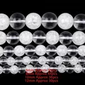 Detailweergave van witte kwartskralen van 6mm tot 12mm voor DIY sieraden maken - Crackled White Quartz / 6mm (Ongeveer 58st/streng)