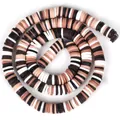 Vista detallada de cuentas heishi de arcilla polimérica en tonos tierra para joyería DIY - Mezcla Tonos Tierra (Estilo 4) / 6mm