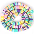 Vista superior de cuentas heishi de arcilla polimérica de colores para bisutería DIY. - Mezcla Macarrón (Estilo 6) / 6mm
