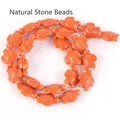 Orange synthetic turquoise turtle shaped loose beads for DIY handmade jewelry crafts - 14x17mm Shiny Sea Turtle / 22-23 Pieces/String / Shiny Orange
