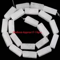 Close-up van 20x8mm witte kristallen rechthoekige kralen voor het maken van DIY sieraden - Rechthoekige kolom stijl / 20x8mm (17-19st) / Helder Wit