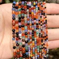 Close-up of 2mm-4mm faceted colorful natural stone beads for DIY jewelry making. - 2mm Approx 170 Pieces / Multicolor Agate