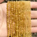 Macro view of faceted yellow natural stone beads in 2mm 3mm 4mm sizes for DIY crafts. - 2mm Approx 170 Pieces / Citrine