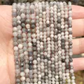 Macro view of grey faceted natural stone beads strands for DIY jewelry making accessories - Approx. 90 Beads/Pack / Flash Stone (Labradorite)