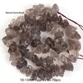 Vista detallada de las cuentas de cristal de cuarzo ahumado irregular para la creación de joyas - Irregular Rough Smoky Quartz / 10-13mm (Aprox. 60-70 piezas) / Marrón Té
